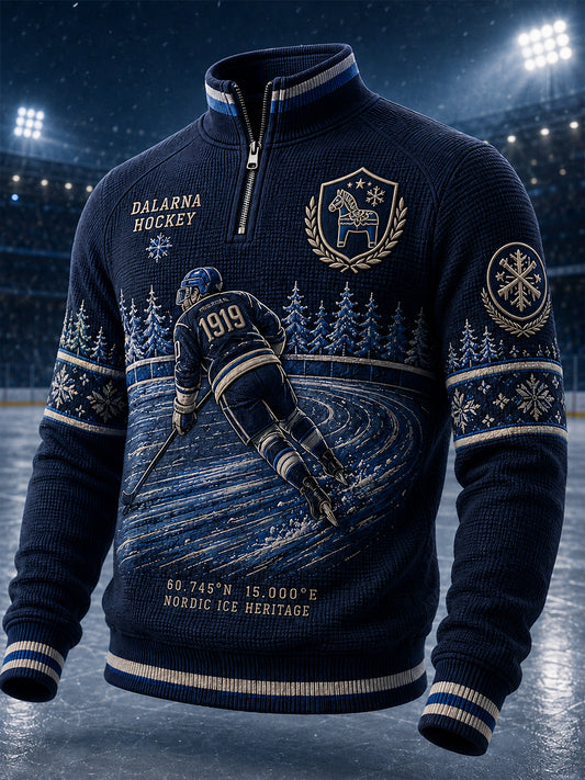 Herrligan avsnittet Svensk ishockey Leksands IF Fans Älskare Våffeltröja med lång ärm