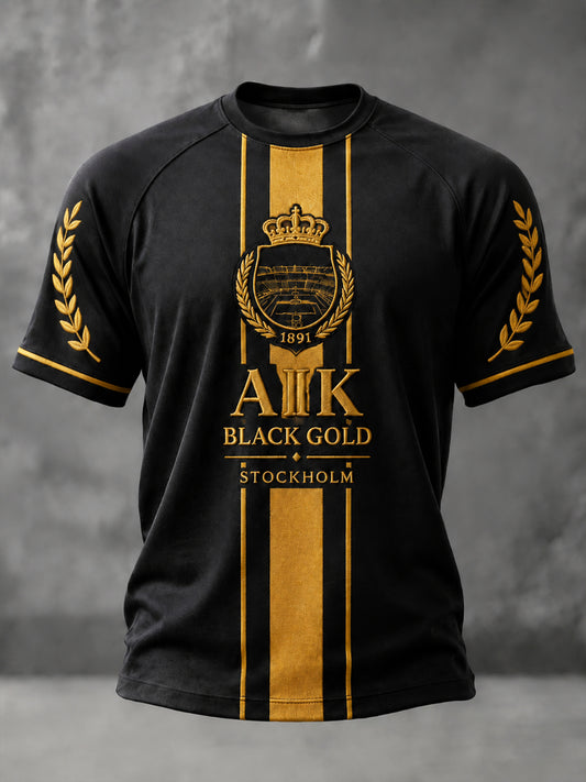 Herrtröja för fotboll från AIK, svart och guld, 1891