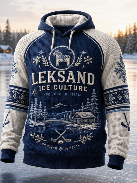 Herrligan av Leksands IF i ishockey – Överdimensionerad luvtröja med fallande axlar och fickor för fans och älskare