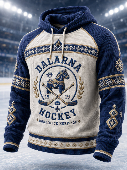 Herrligan av Leksands IF i ishockey – Överdimensionerad luvtröja med fallande axlar och fickor för fans och älskare