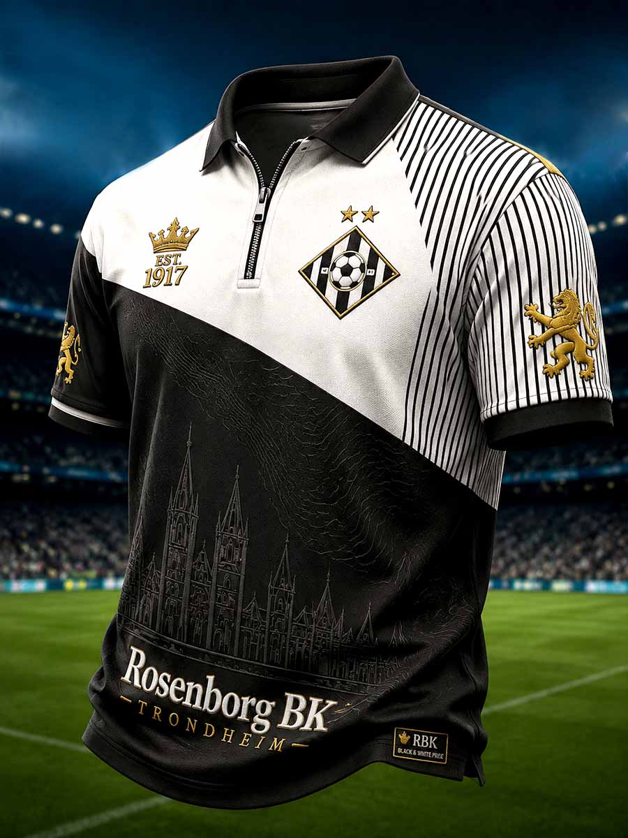 Vintage RBK-fotballagets poloskjorte for menn med trykk