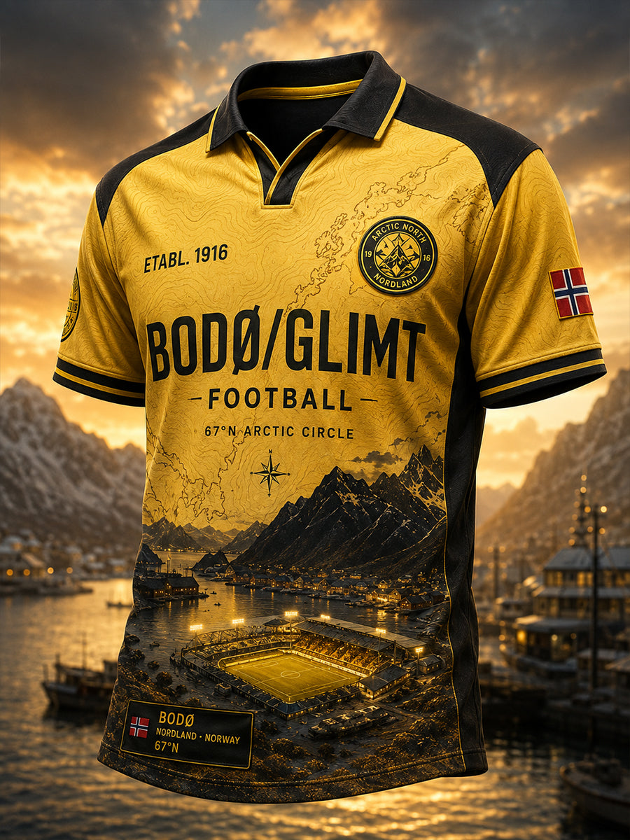 Menns norsk fotball Bodø/Glimt fans elskere kortermet skjorte