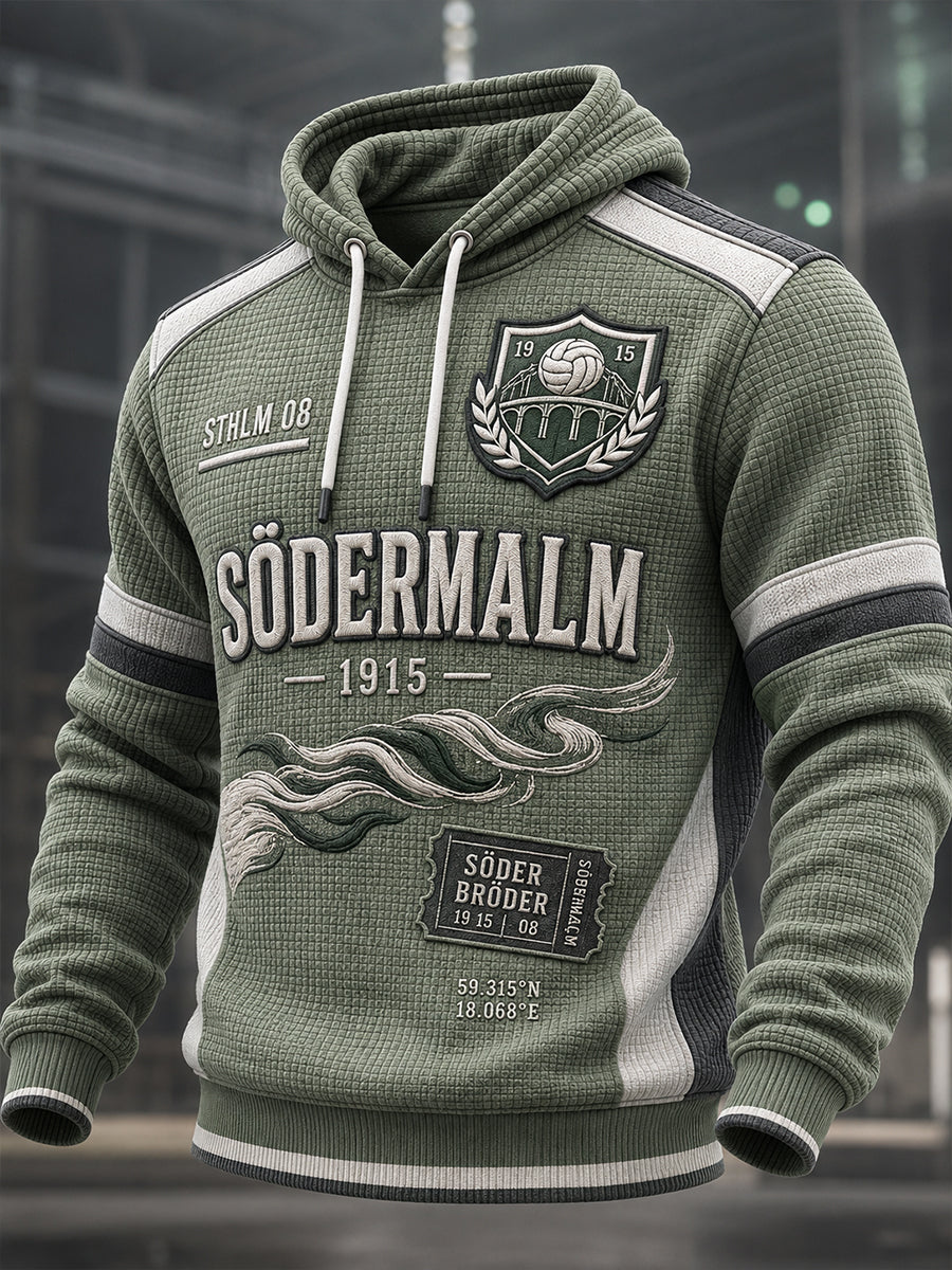Herrlig dammuddare i svensk fotboll för Hammarby-fans, överdimensionerad huvtröja med fallande axlar och fickor