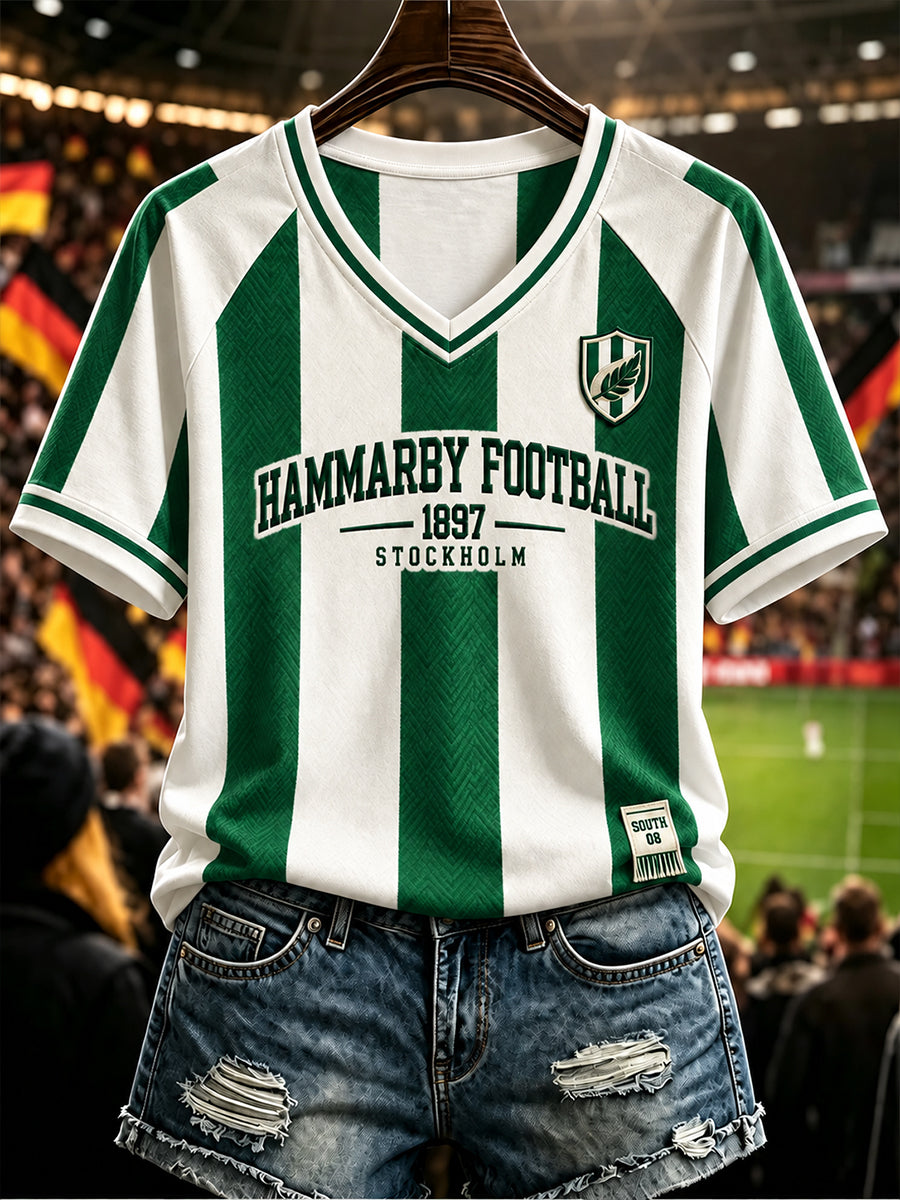 Damernas svenska fotboll Hammarby Fans älskare T-shirt med korta ärmarna