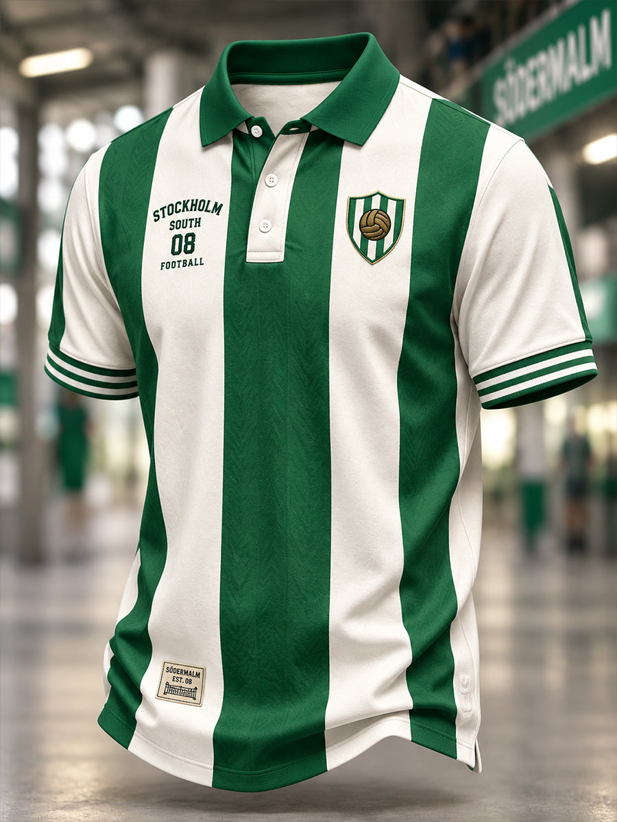 Herrarnas svenska fotbollströja för Hammarby-supportrar med korta ärmarna