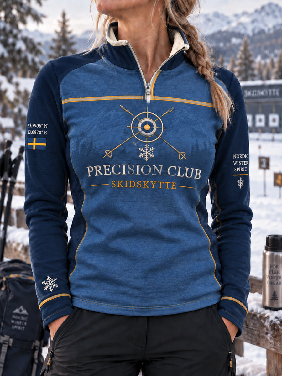 Kvinnlig Blågult Skidskytte Heritage-sweatshirt