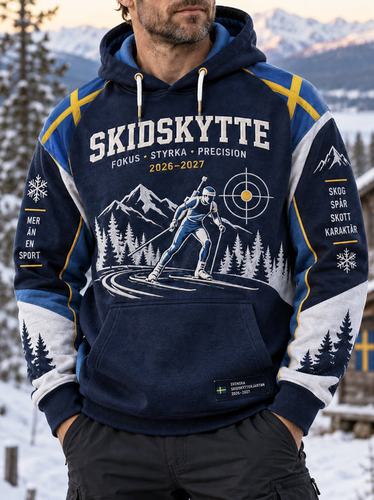 Herrtröja i biathlonstil med svensk arvsmotiv