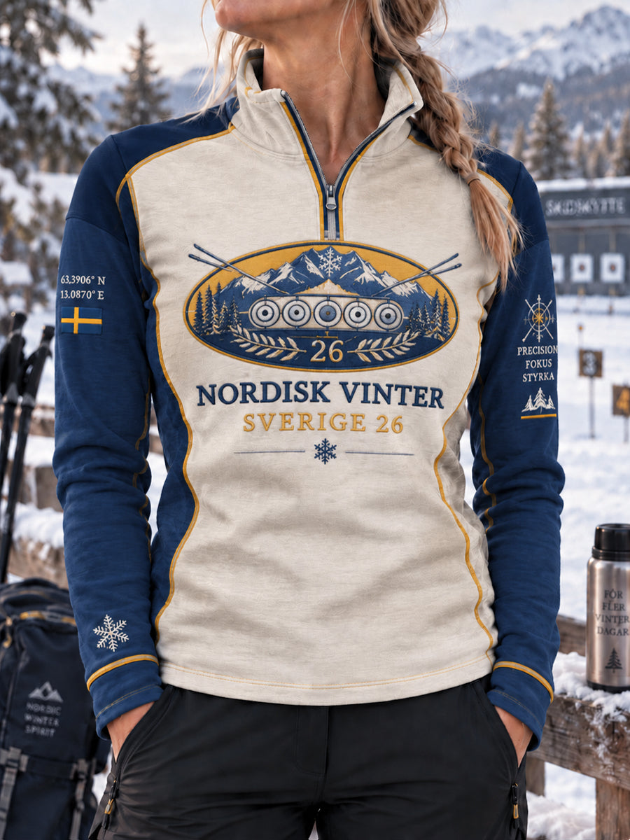 Kvinnors SVERIGE nordisk vintersportsweatshirt