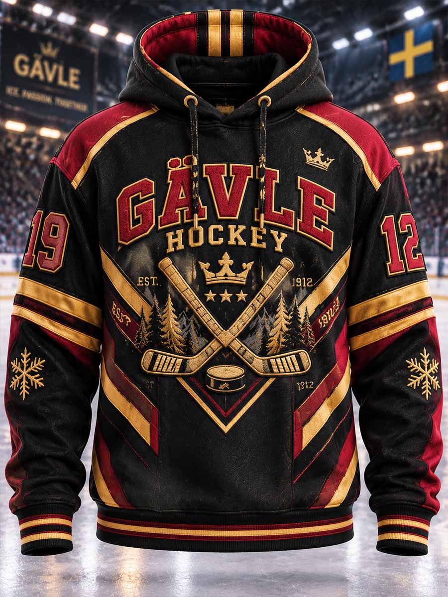 Herrtröja i retrostil med Gävle Hockey-mönster