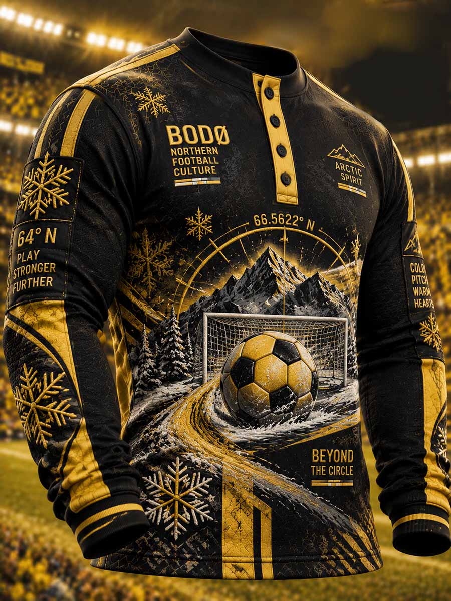 Herrer Bodø Glimt-lagets t-skjorte med mønstertrykk og lange ermer