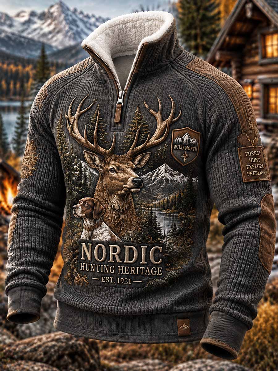 Herrlig jaktsesong-hettegenser med høstmotiv