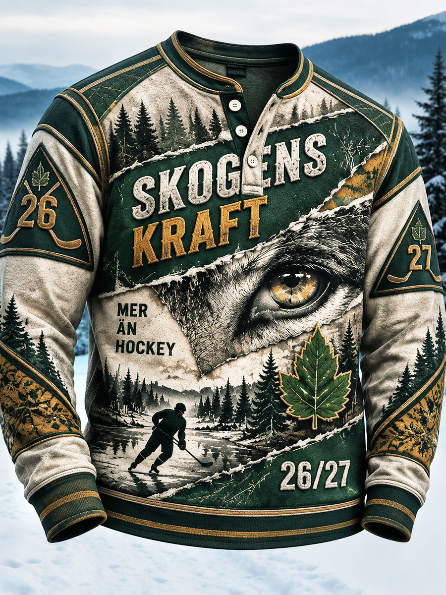 Herrliggande svedsk ishockeytröja IF Björklöven med mönstrad print och avslappnad stil