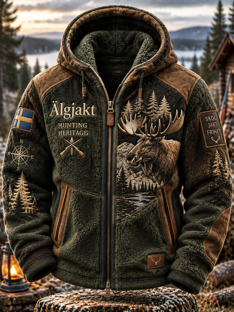Herrjacka i nordisk fleecetyg från Moose & Compass