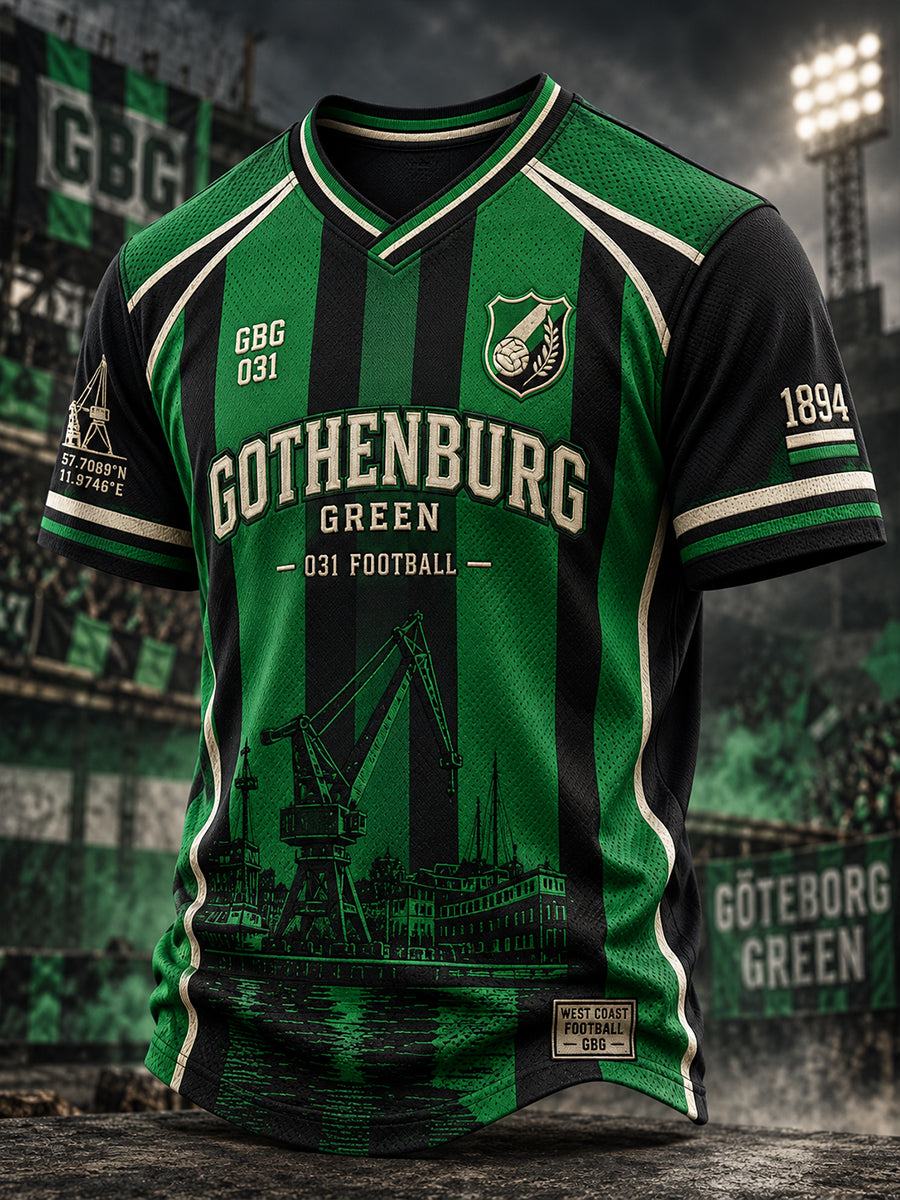 Herrarnas svenska fotboll T-shirt med V-ringning för GAIS-supportrar