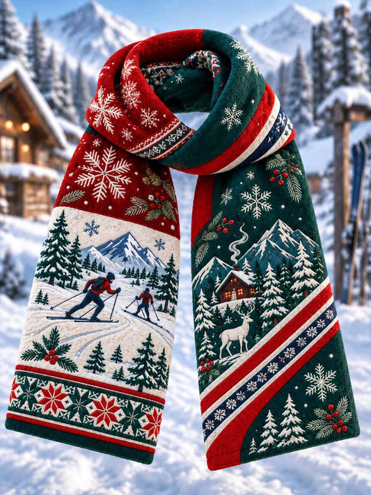 Unisex retro vinterskjerf med mønster