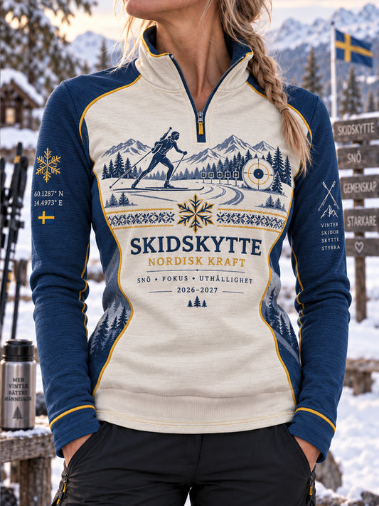 Damtröja Sweden Skidskytte Heritage för vintern