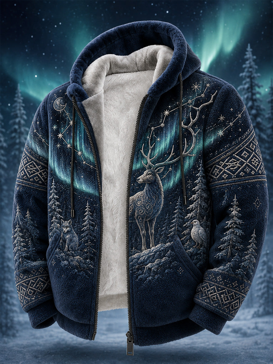 Retro Nordic Art-Print Casual Bekväm Hoodie