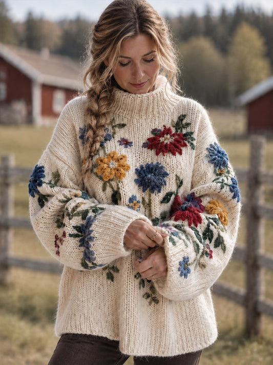 Kvinnors land gård liv Floral Sweatshirt