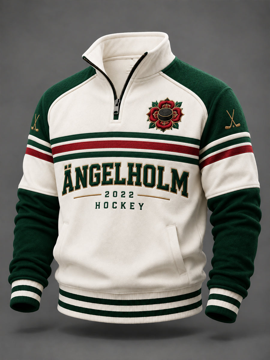 Mäns hockey Ängelholm Retro Quarter Zip Sweatshirt