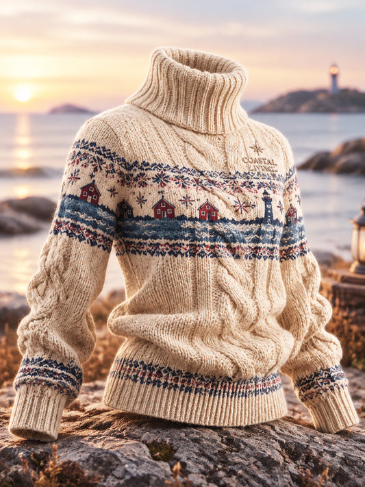 Damsweatshirt med nordisk kustkultur