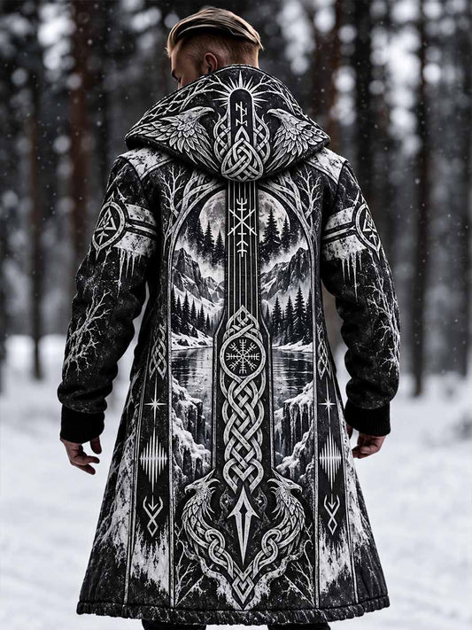 Herrejakke med norsk heavy metal-grafisk trykk